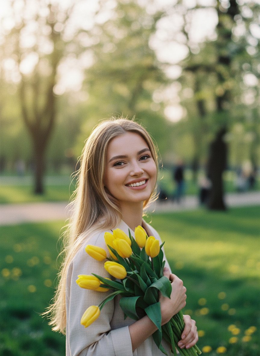 Фото с тюльпанами