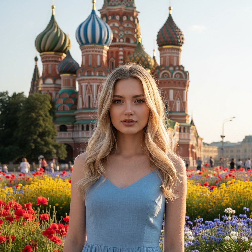 Девушка на Красной площади