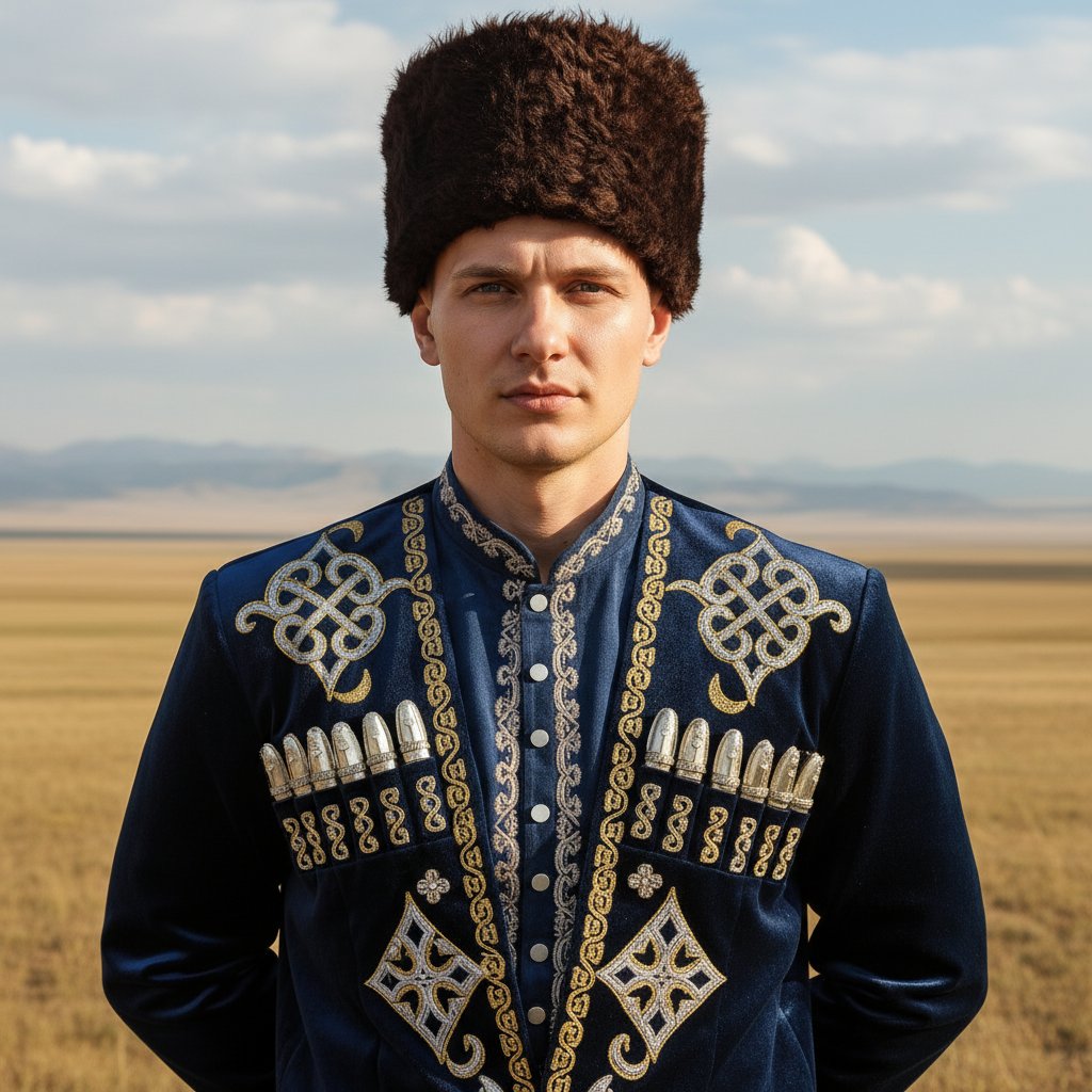 Казахский воин в степи