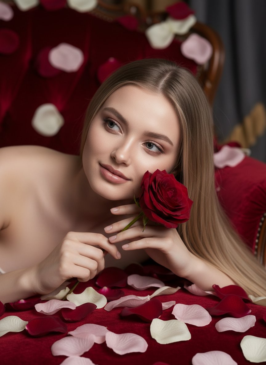 Девушка с розами