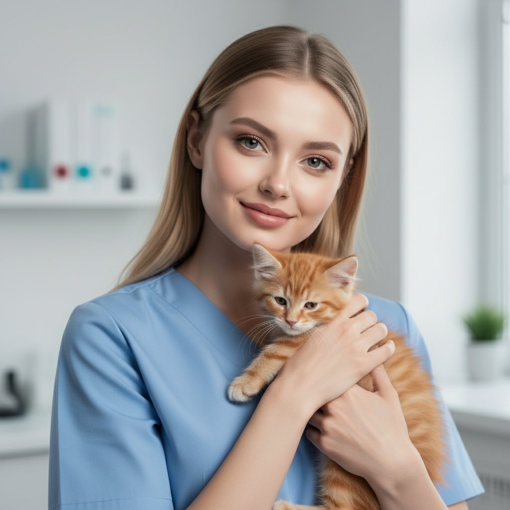Ветеринар и рыжий котёнок