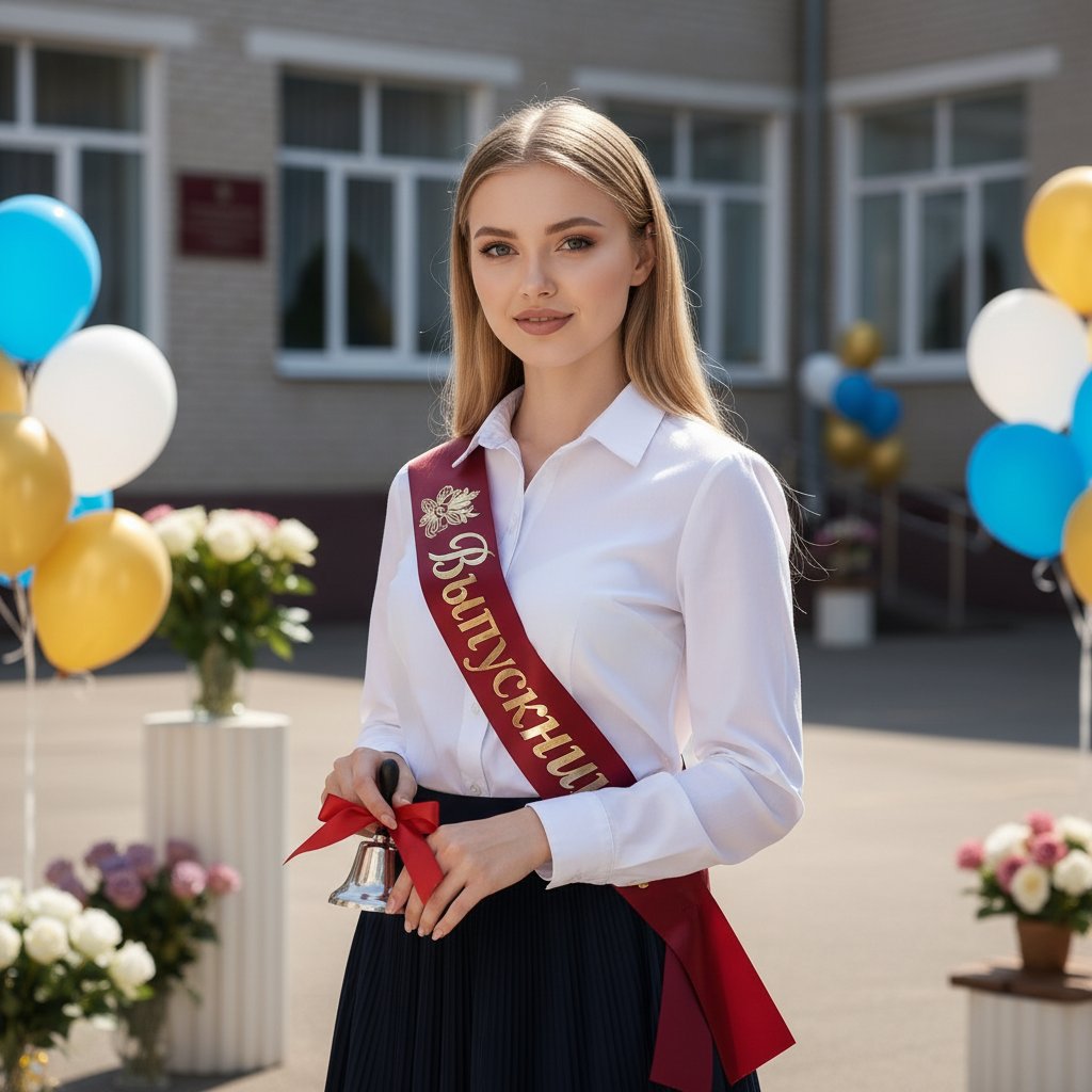 Выпускница с последним звонком