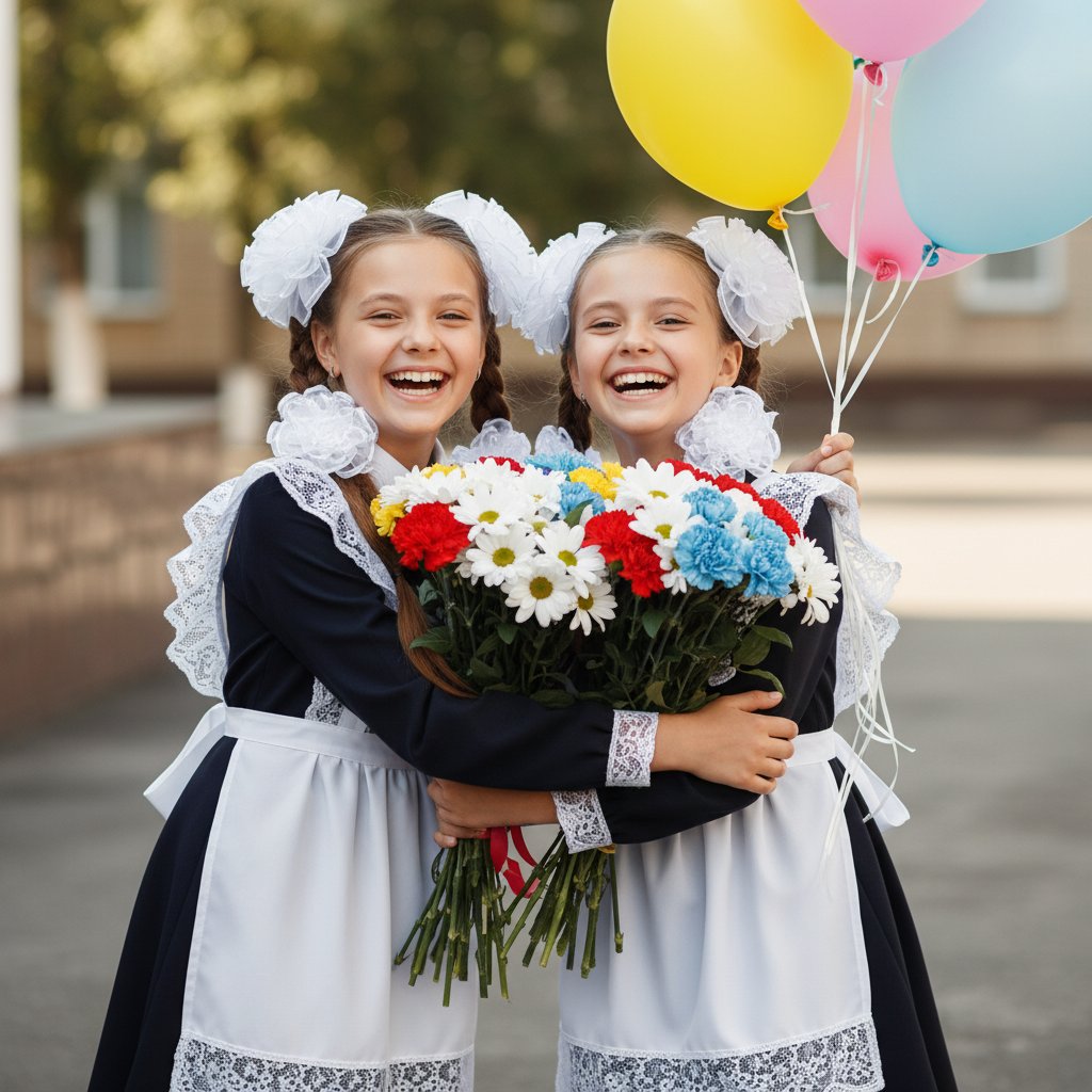 Две подруги в школьной форме