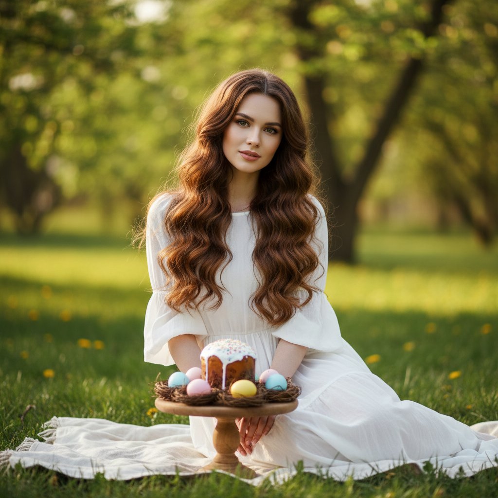 Пасхальный портрет на природе