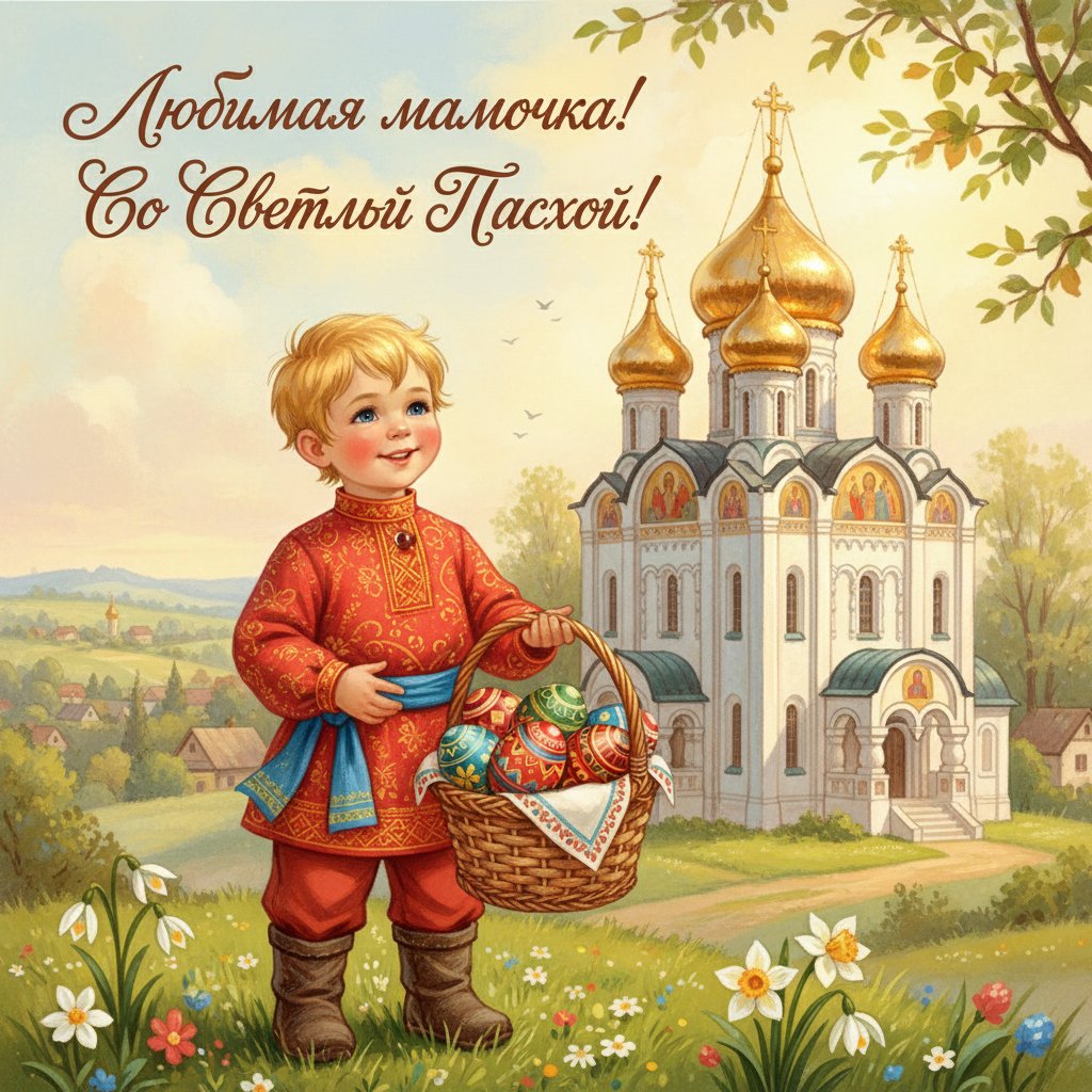 Русская народная пасхальная сцена