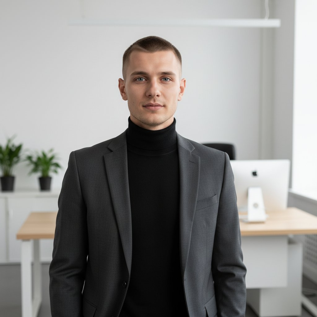 Деловой мужчина в минималистичном офисе
