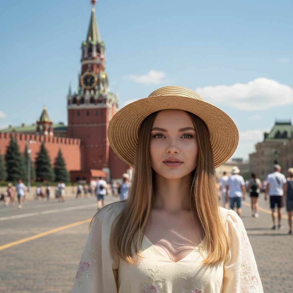 Девушка на Красной площади