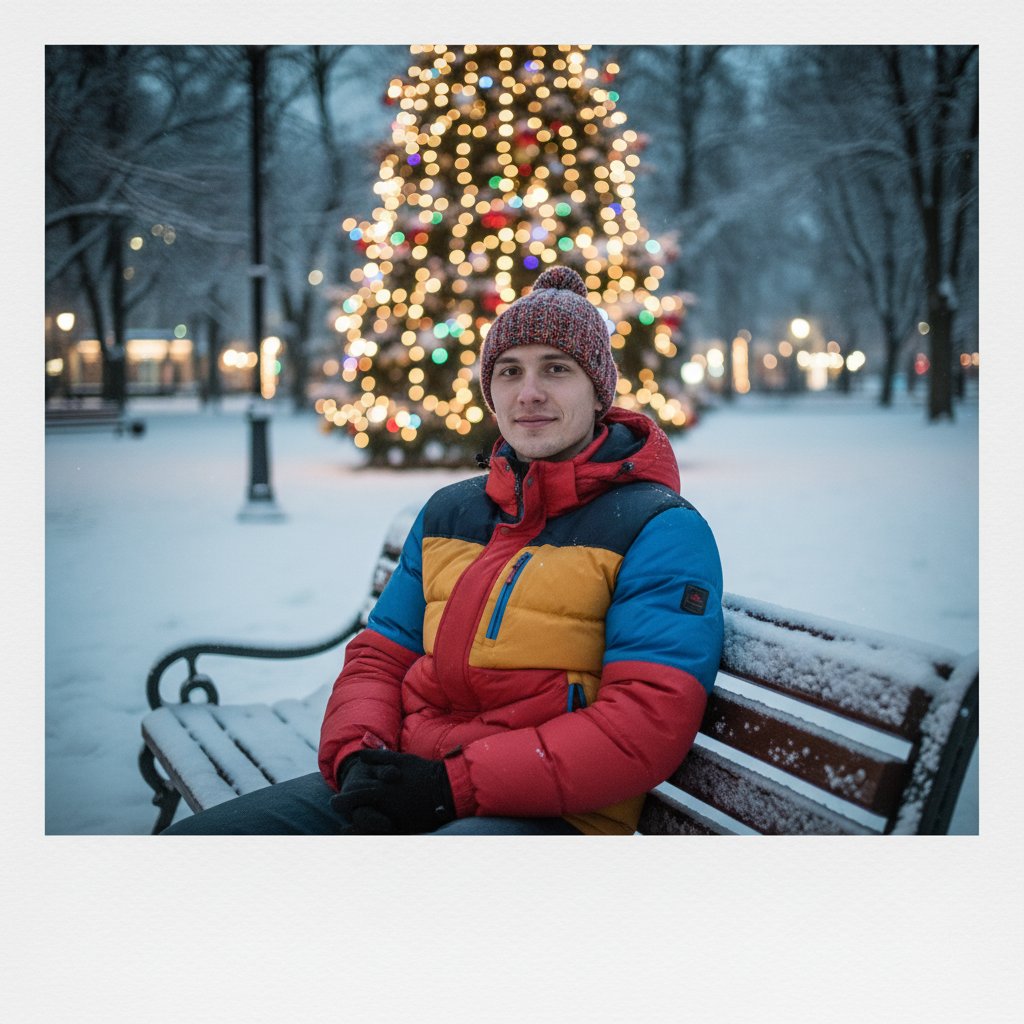 Зимний парк на Полароид