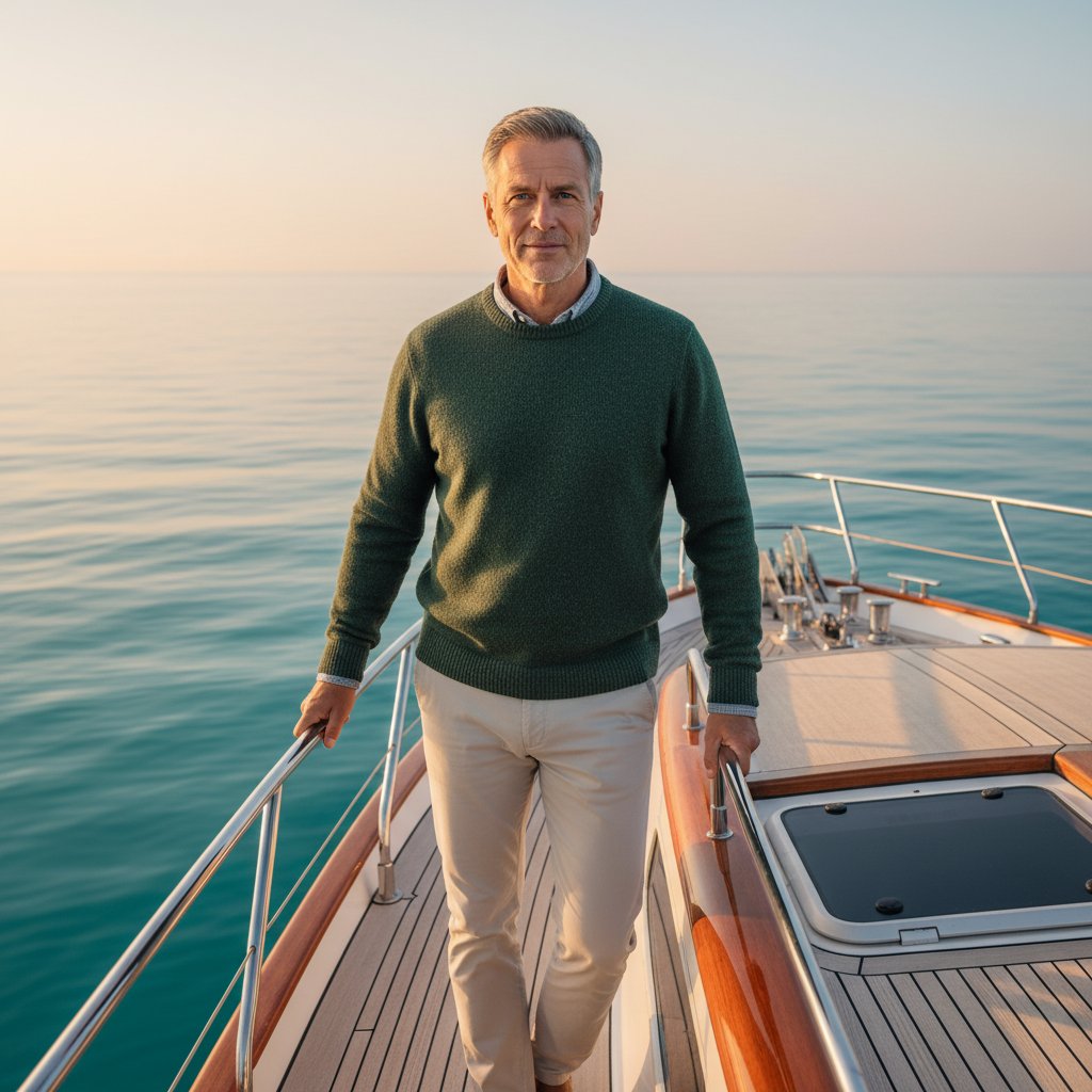 Мужчина на лодке на рассвете