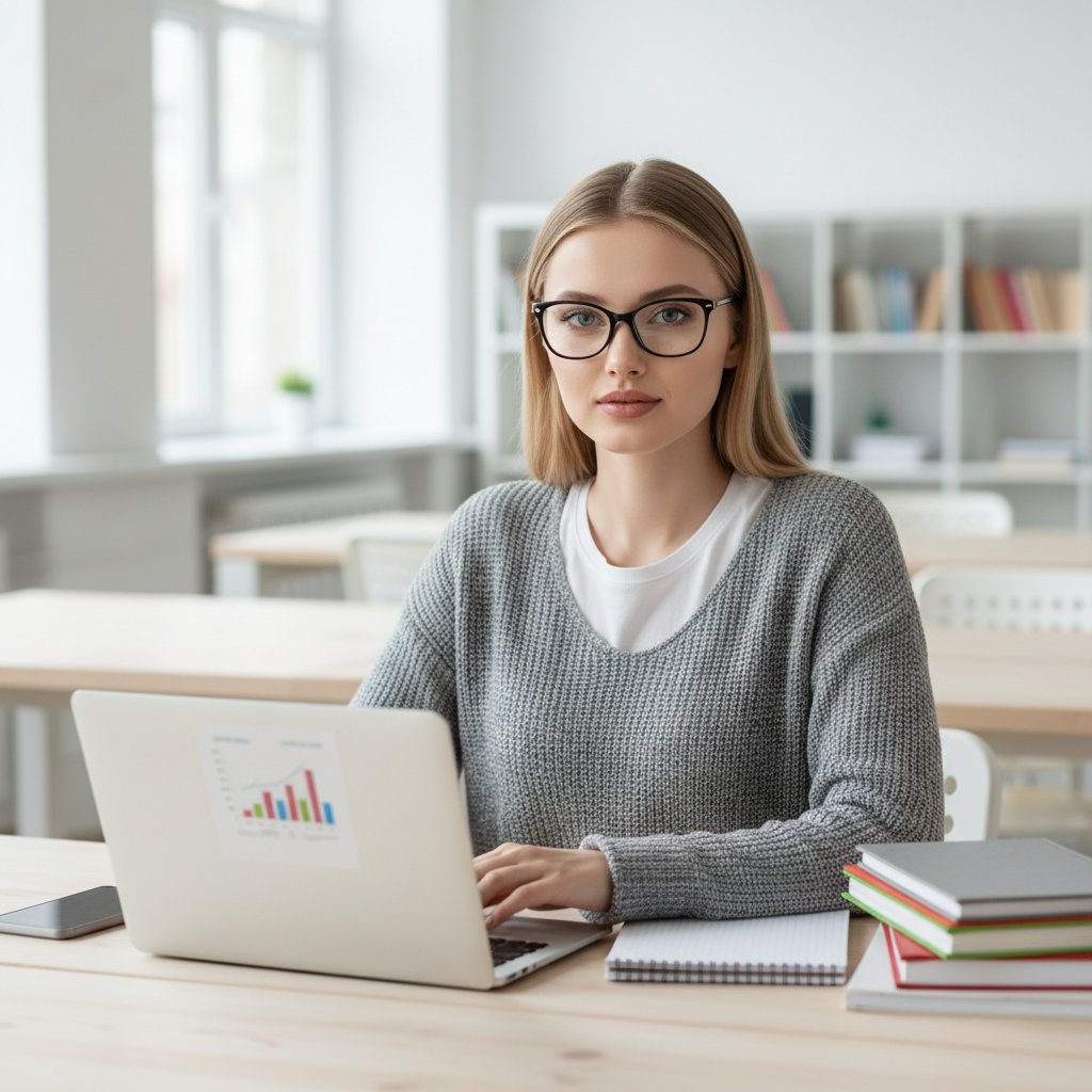 Современный преподаватель за работой