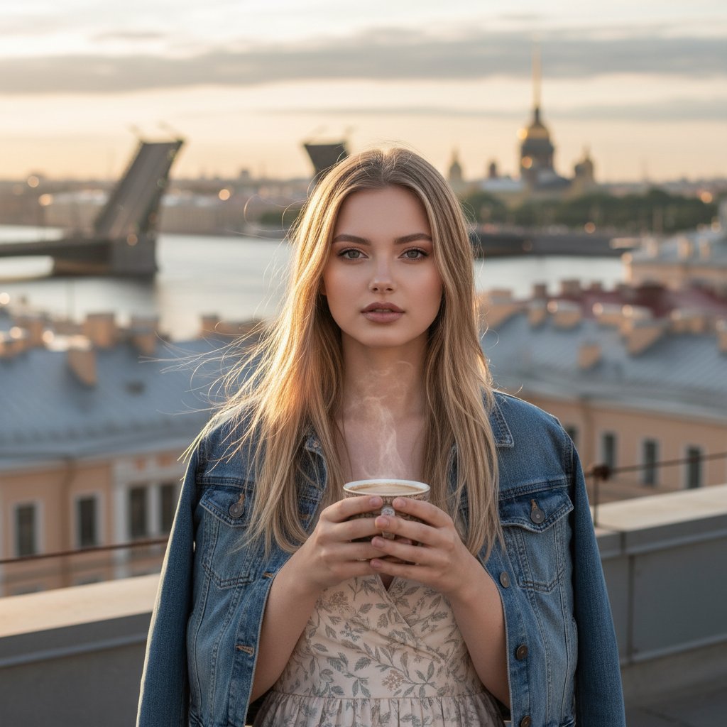Утро в Петербурге: кофе на крыше