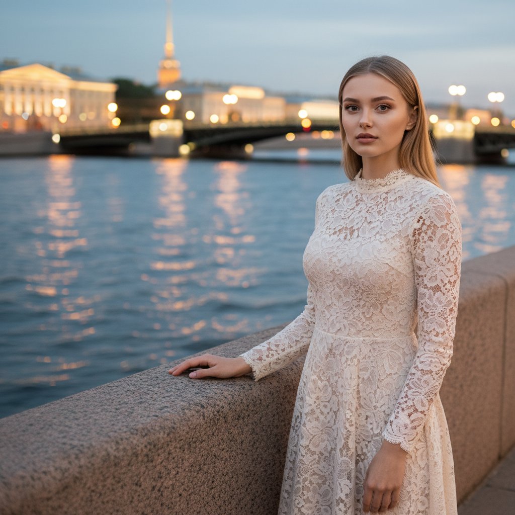Дама в кружевах у реки