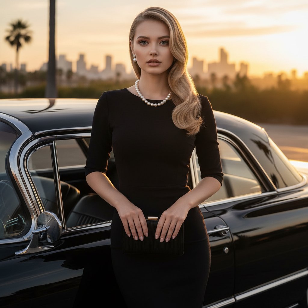 Элегантная леди у авто