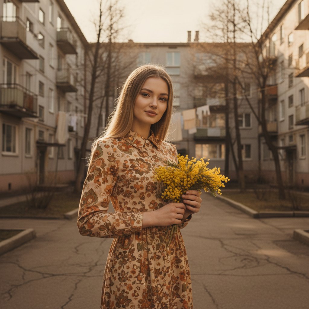 8 марта, советская открытка