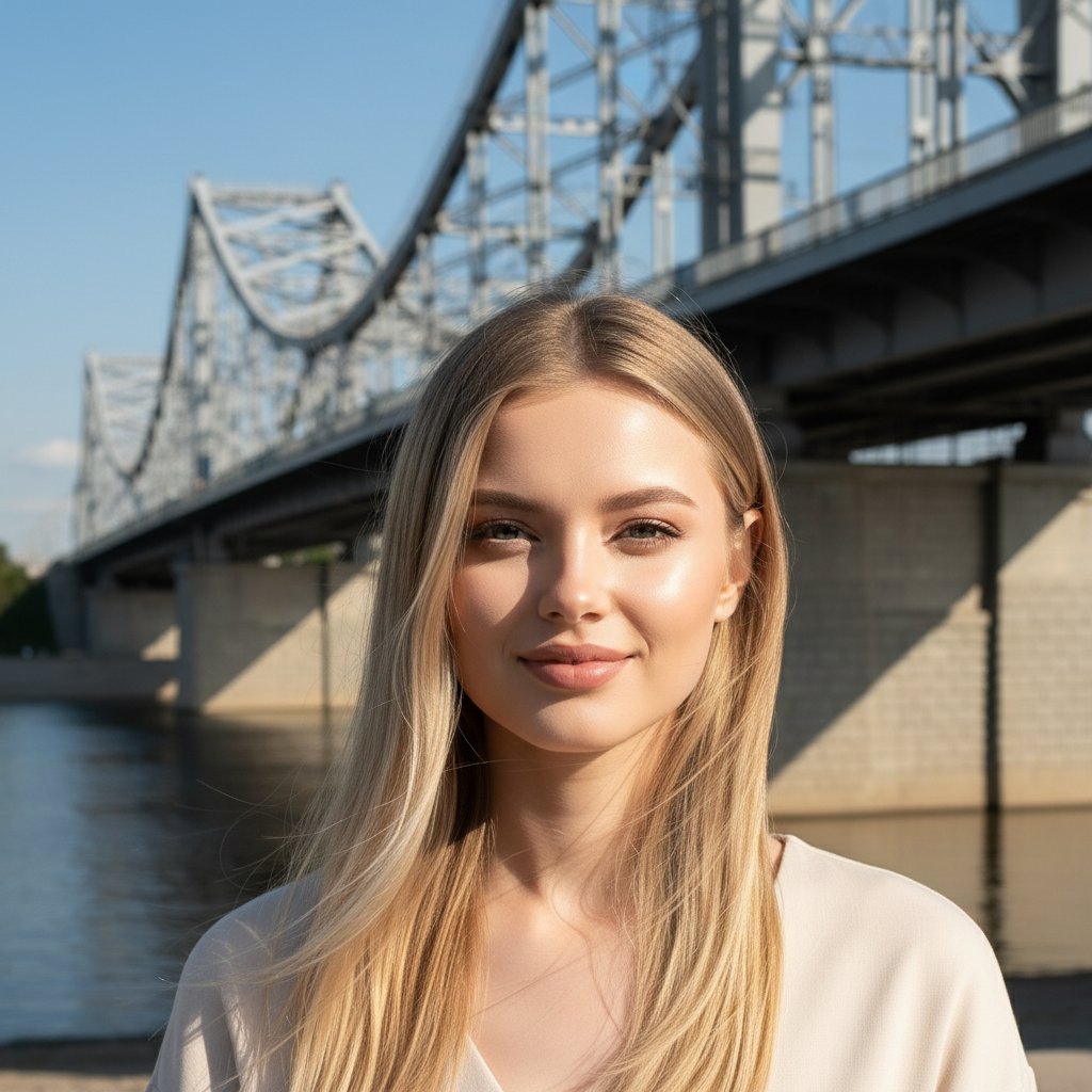 Женщина на метромосту в Новосибирске