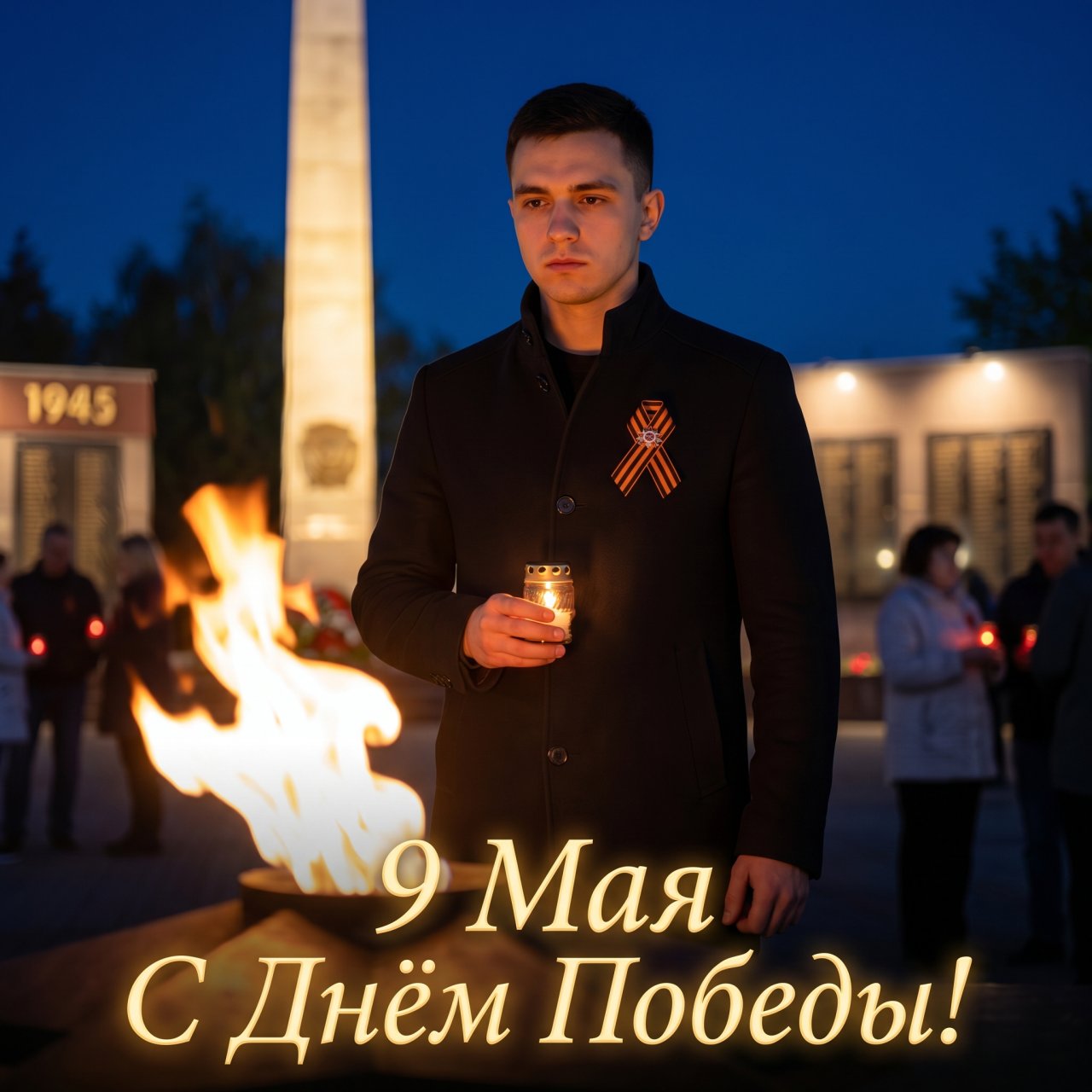 Открытка фото на 9 мая с ИИ