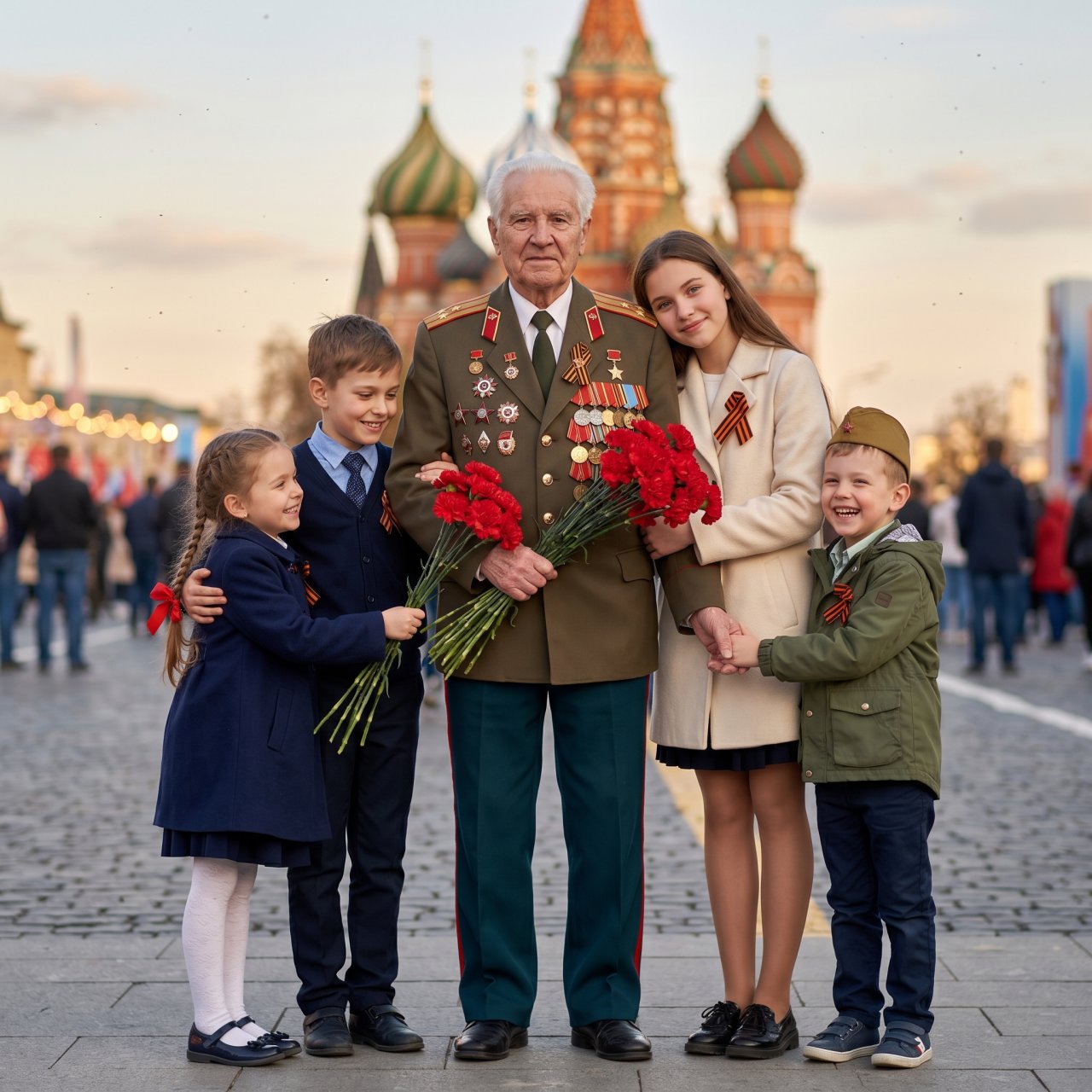 Фото 9 мая ИИ - создать фотосессию семьи