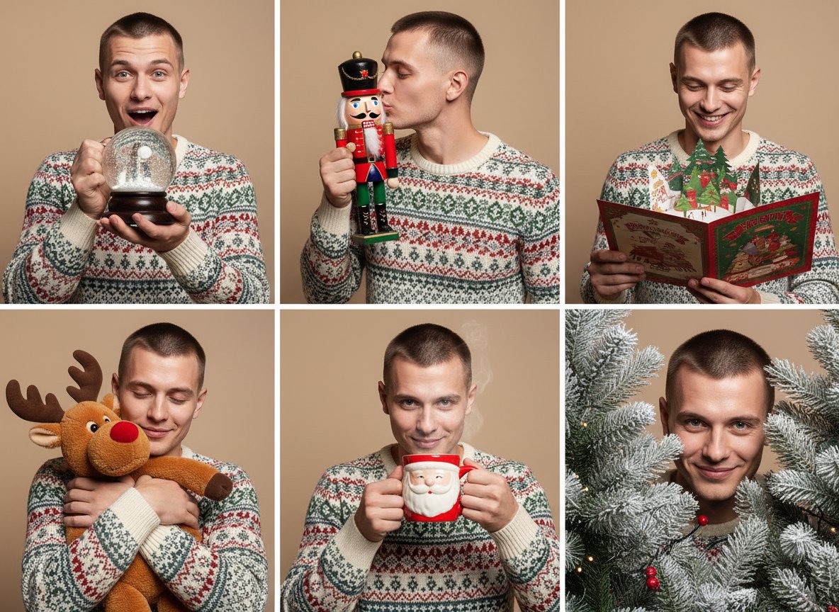 Рождественский коллаж — 6 кадров