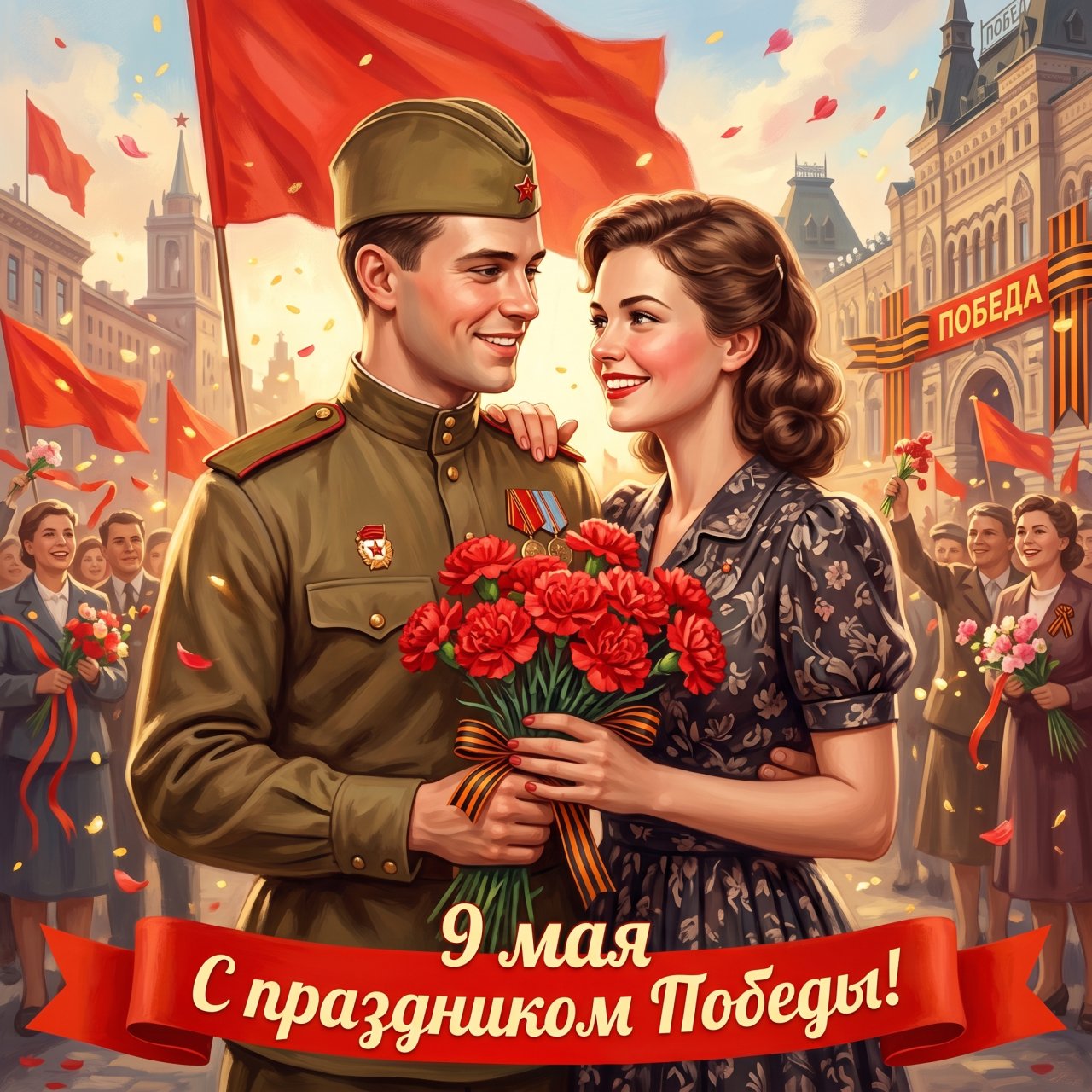 Открытка с Днем Победы промпт в 2026