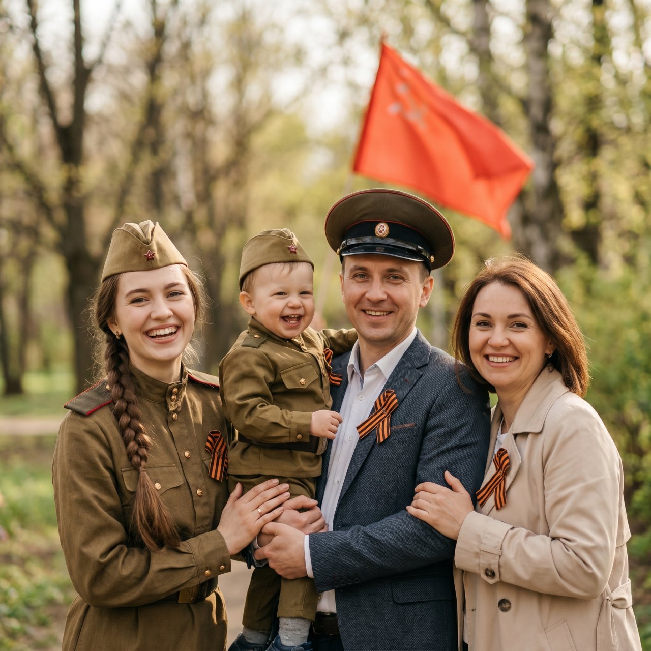 Семейная фотосессия к 9 мая бесплатный промпт