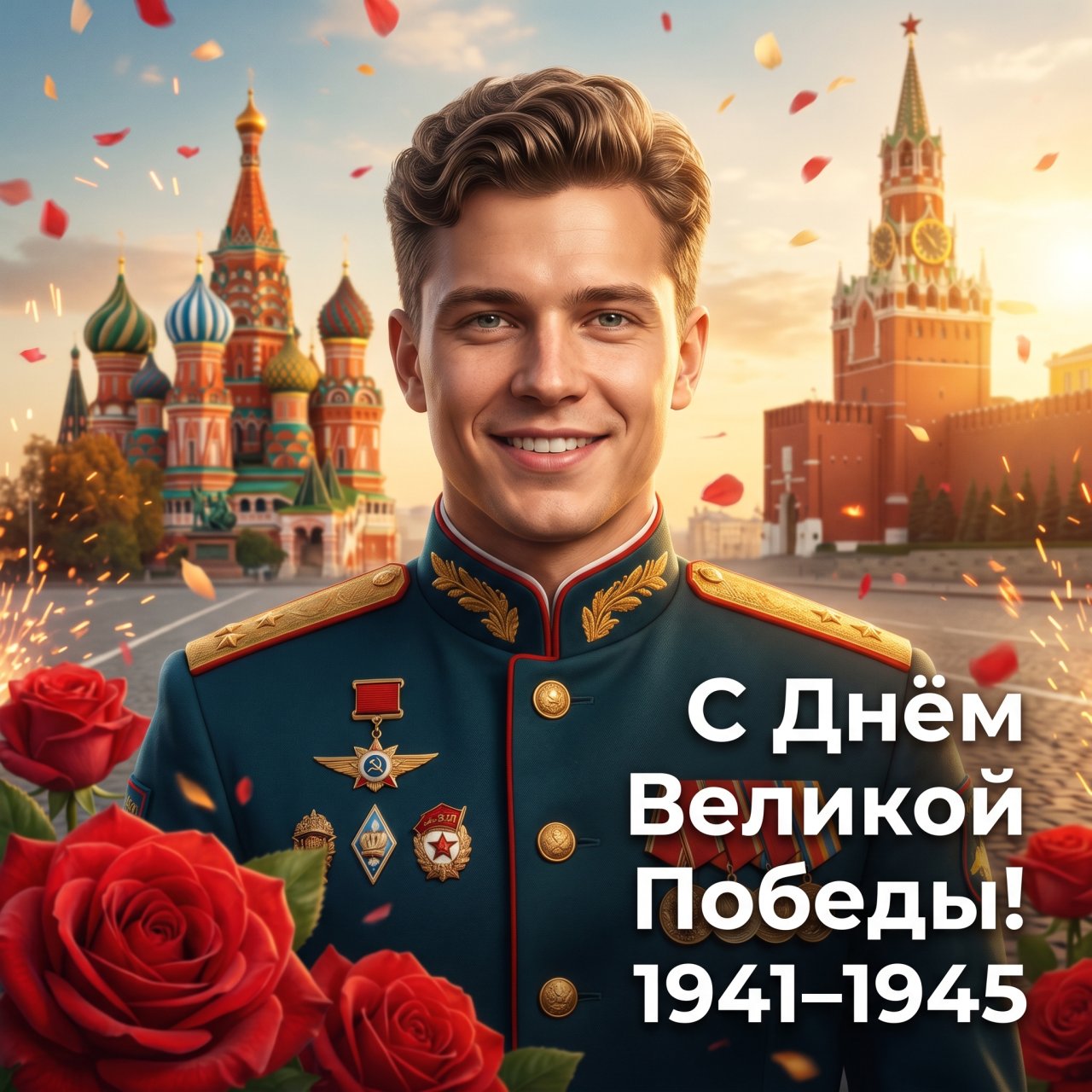 9 мая открытка фото с ИИ