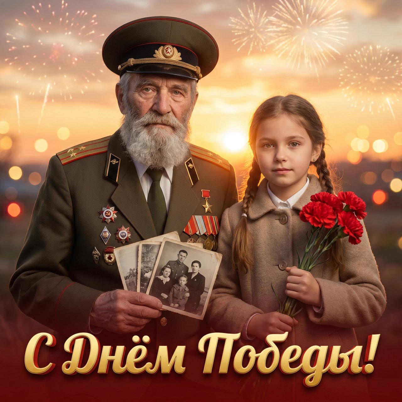 С Днем Победы  фото поздравления с ИИ