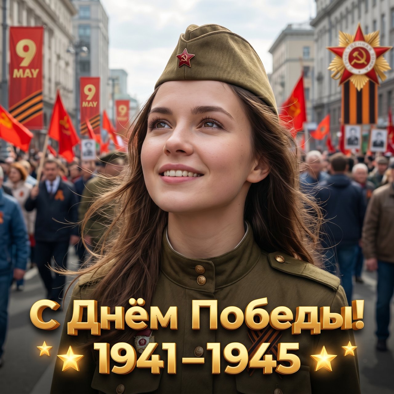 Фото 9 мая сделать нейросетью