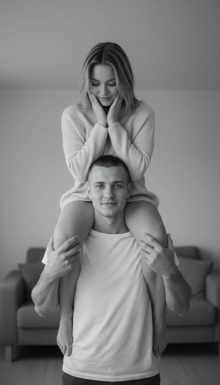 Чёрно-белая художественная фотография пары