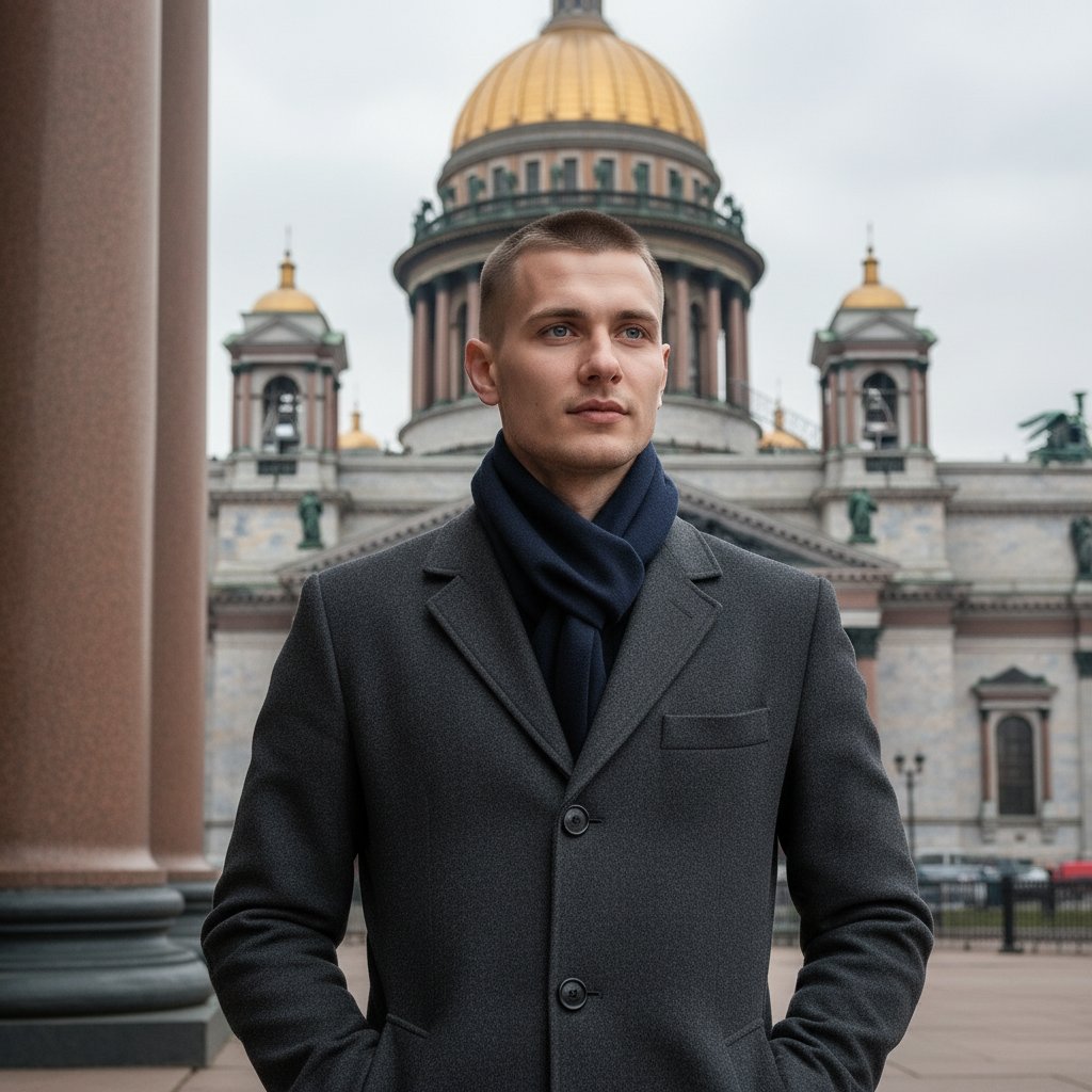 Мужчина у Исаакиевского собора