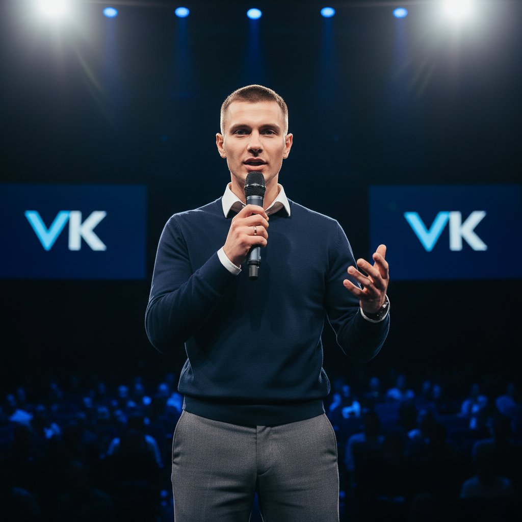 Спикер на сцене конференции