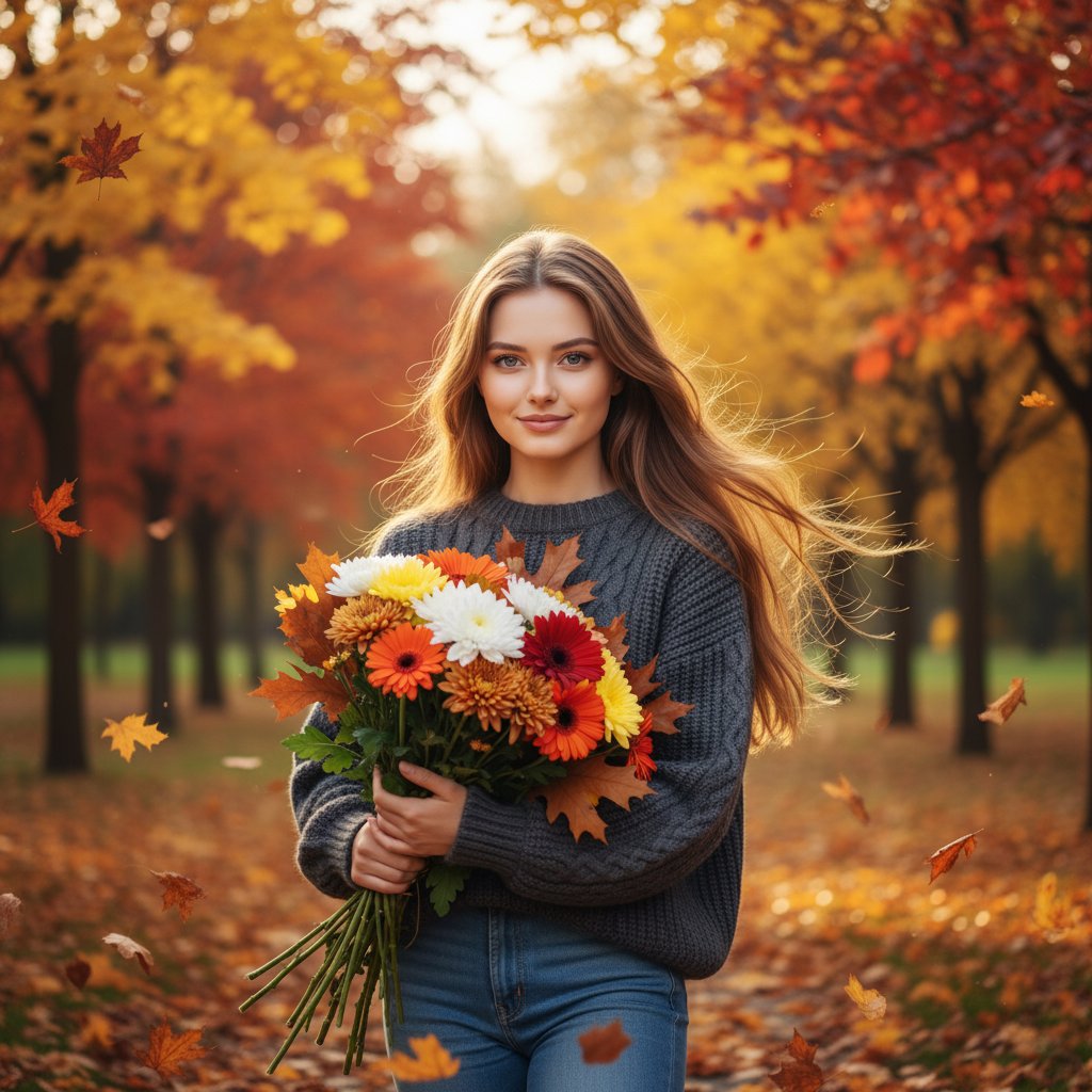 Осенняя прогулка с хризантемами