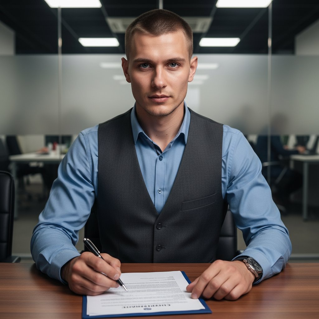 Юрист работает с документами