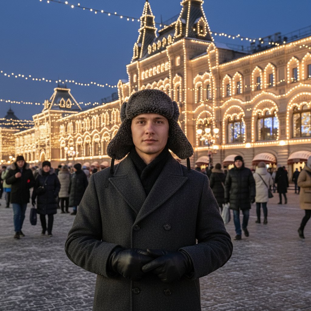 Зимний образ у ГУМа