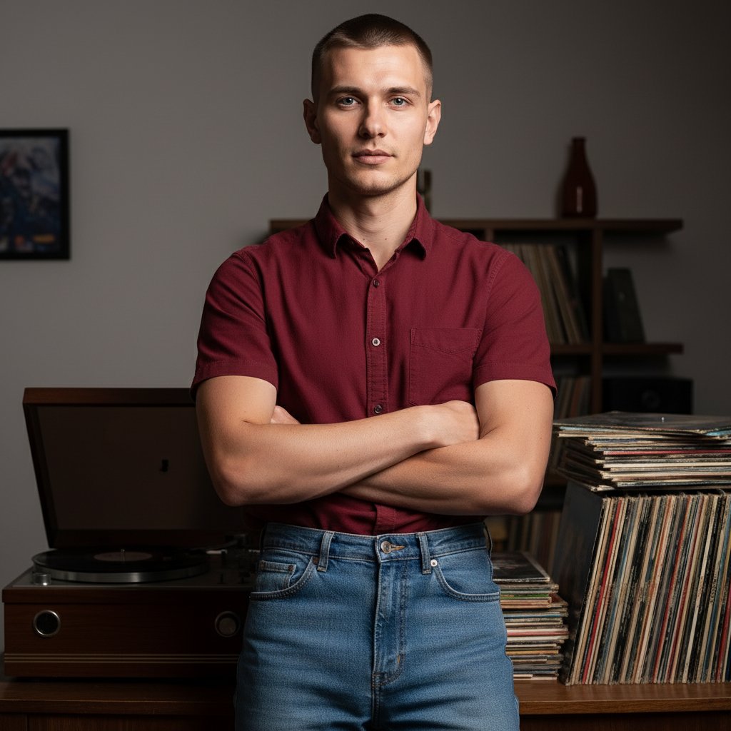 Мужчина у проигрывателя