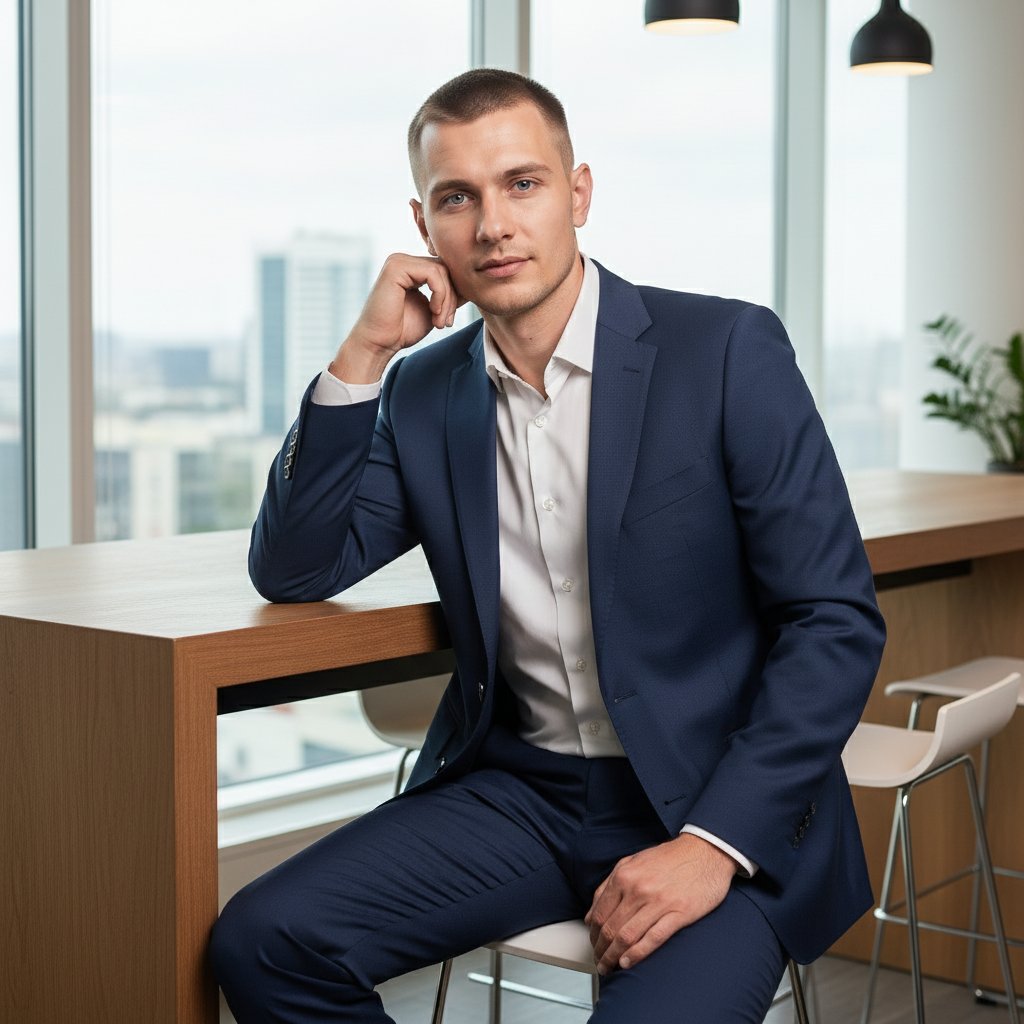 Деловой мужчина у окна