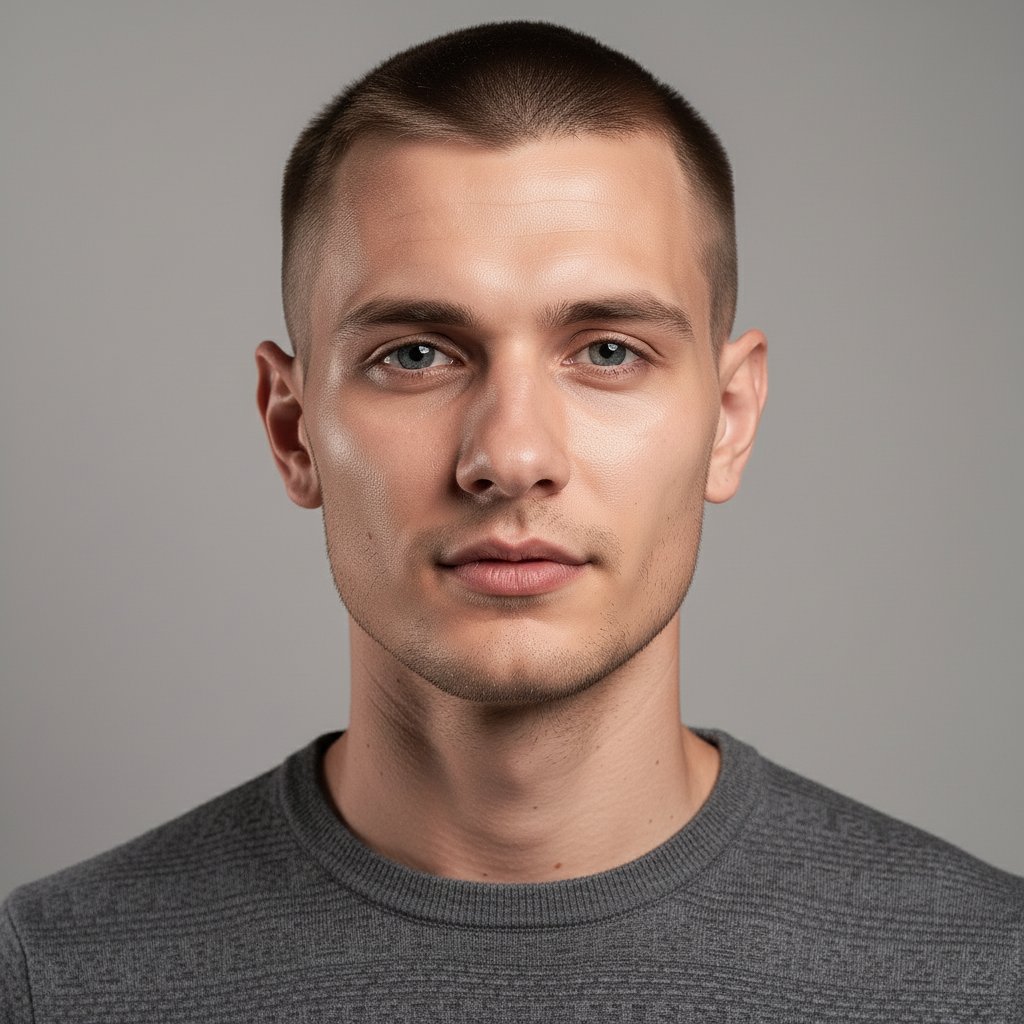 Мужчина в свитере, серый фон