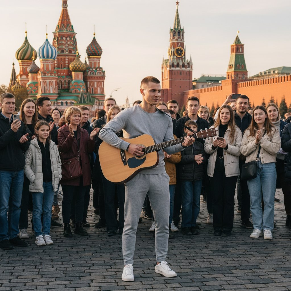 Музыкант у Кремля