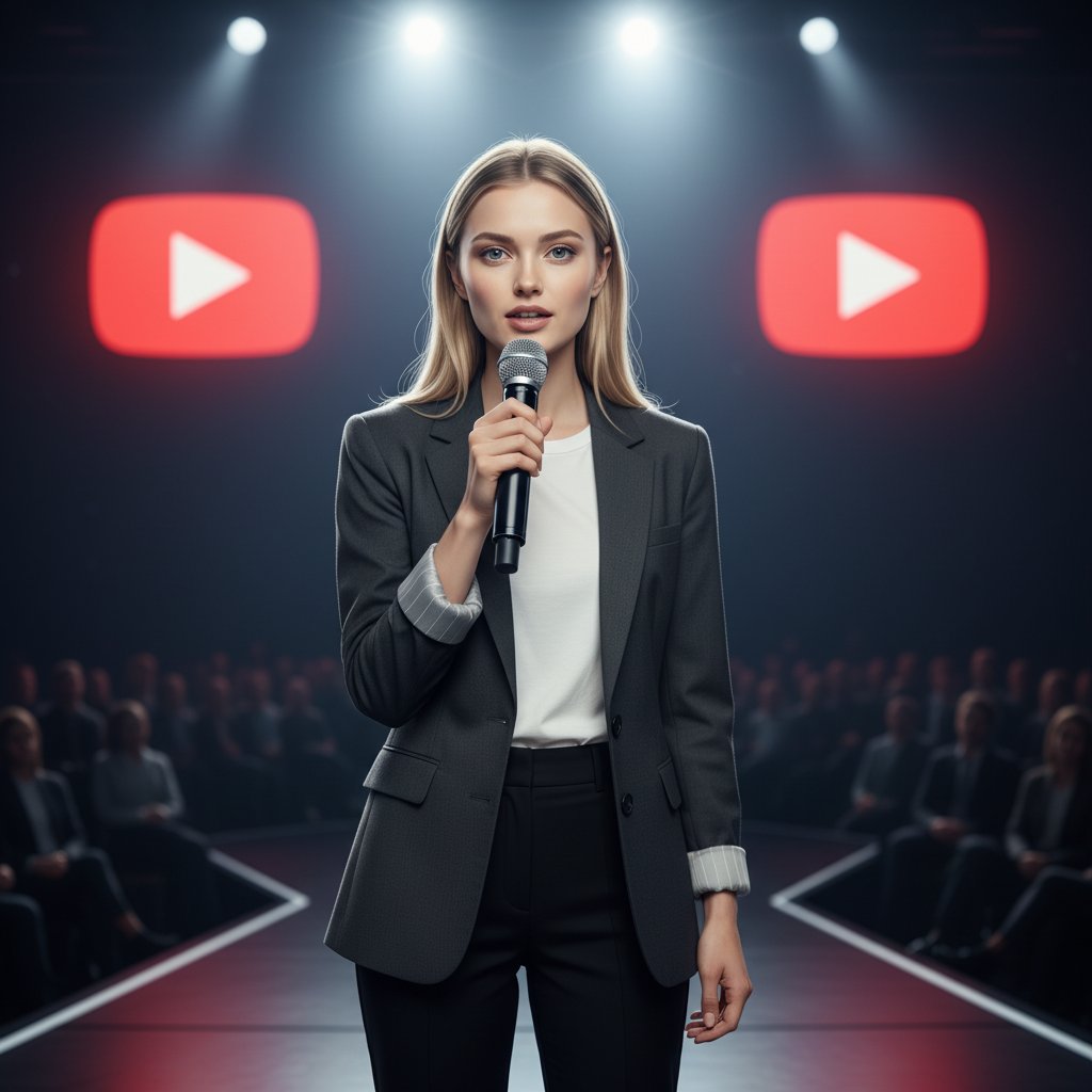 Спикер YouTube на сцене