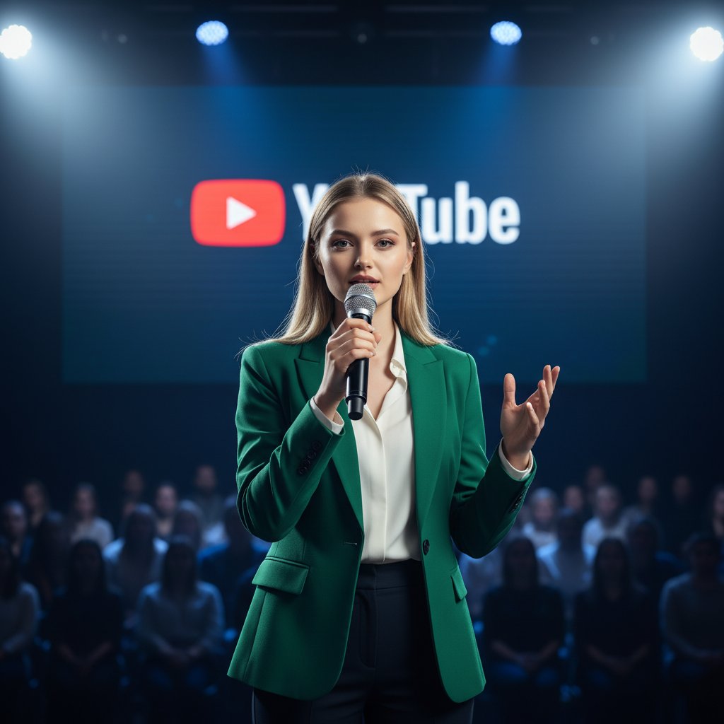 Спикер на сцене YouTube