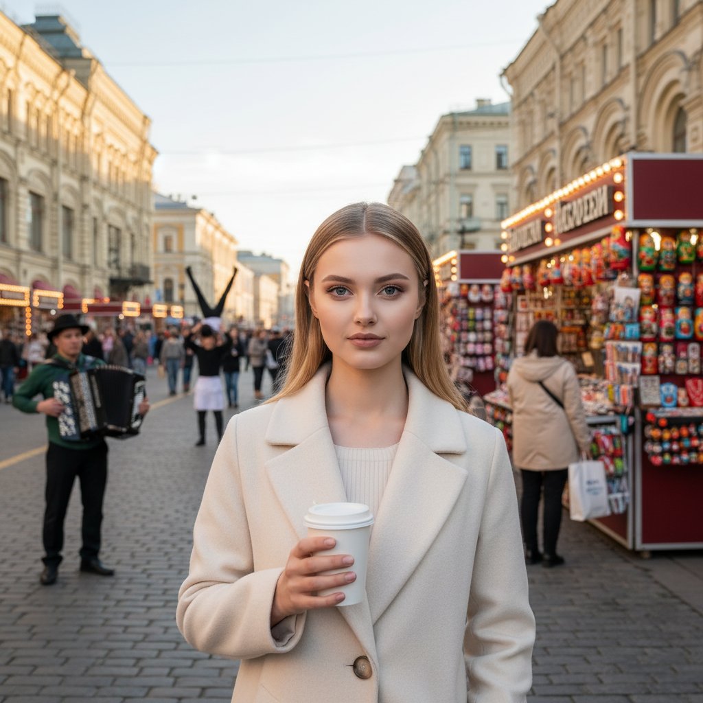 Дама с кофе на Арбате