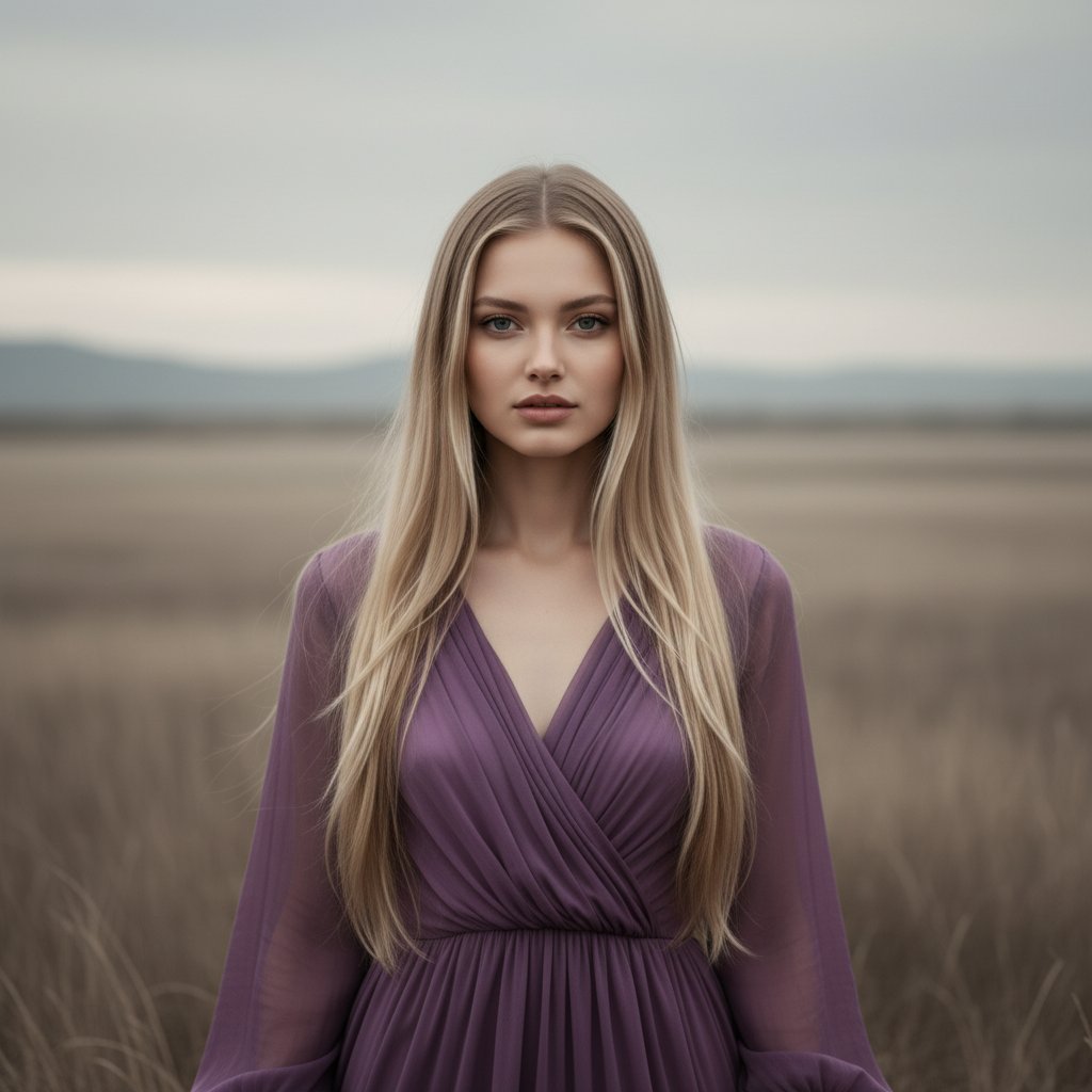 Дама в лиловом поле
