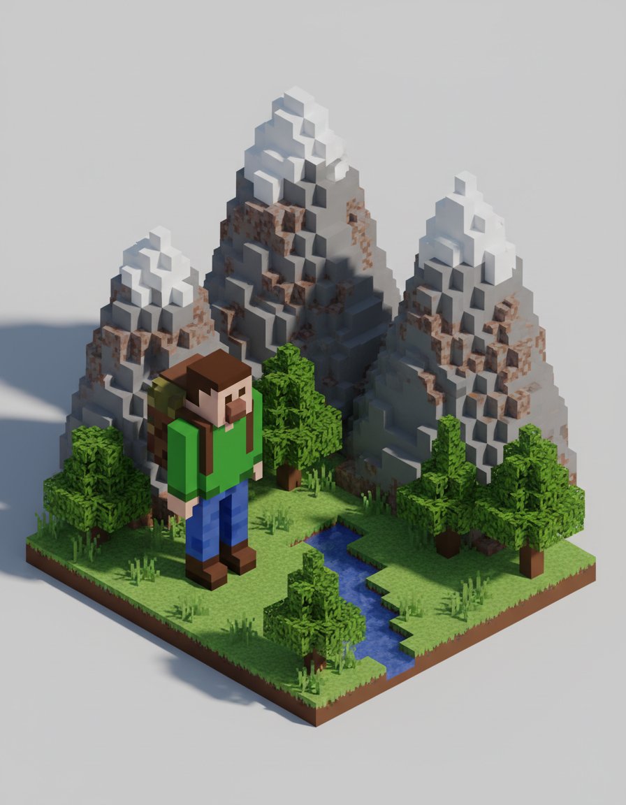 Картинка в стиле Minecraft