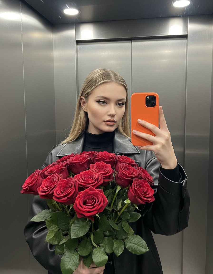 Селфи с цветами