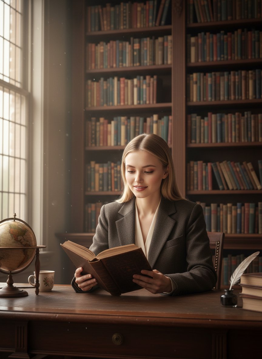 Библиотекарь с книгой