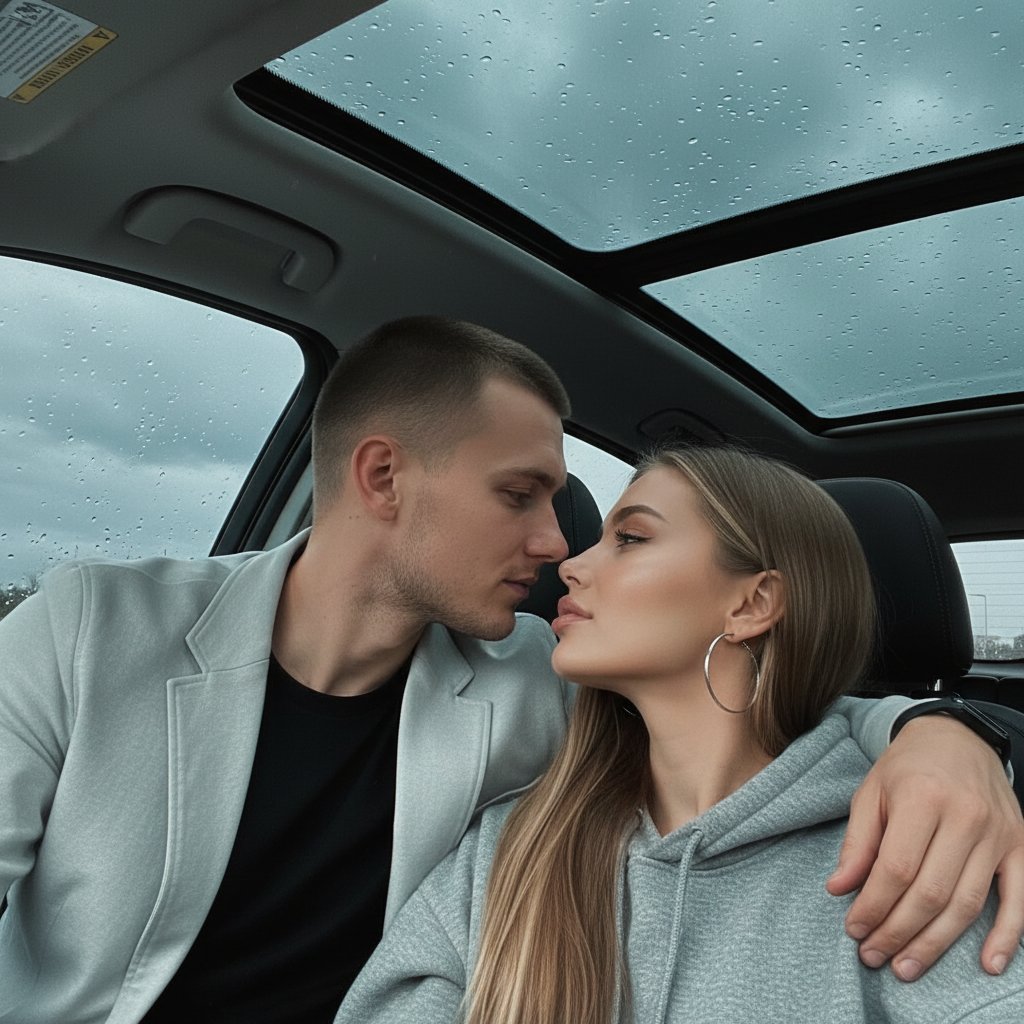 Уют в машине под дождем