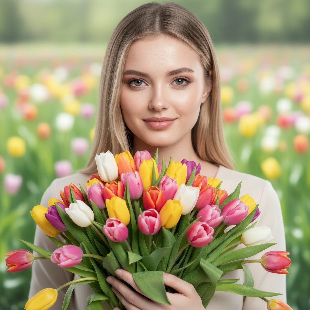 Весенняя нежность с тюльпанами