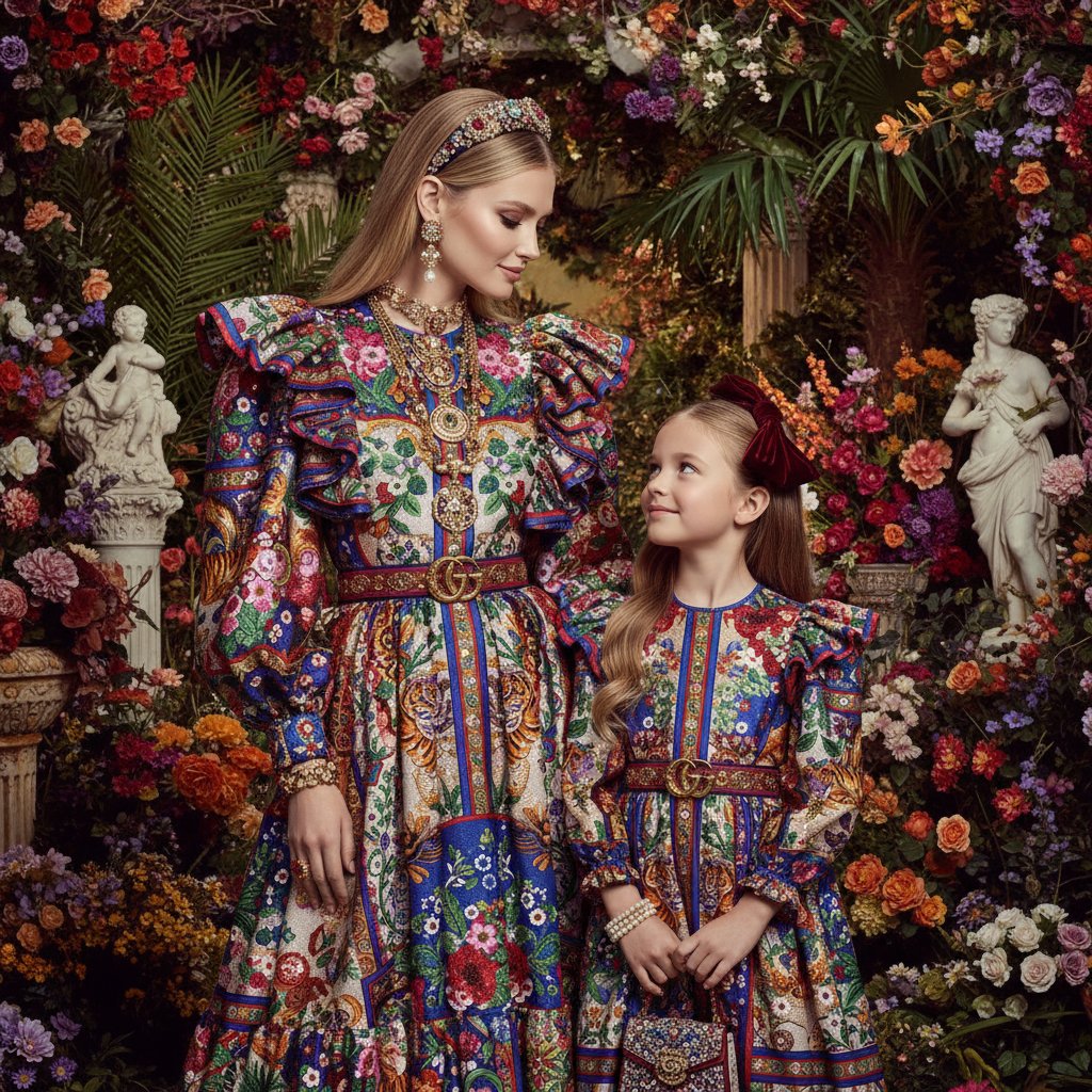 Мама и дочь в стиле Gucci