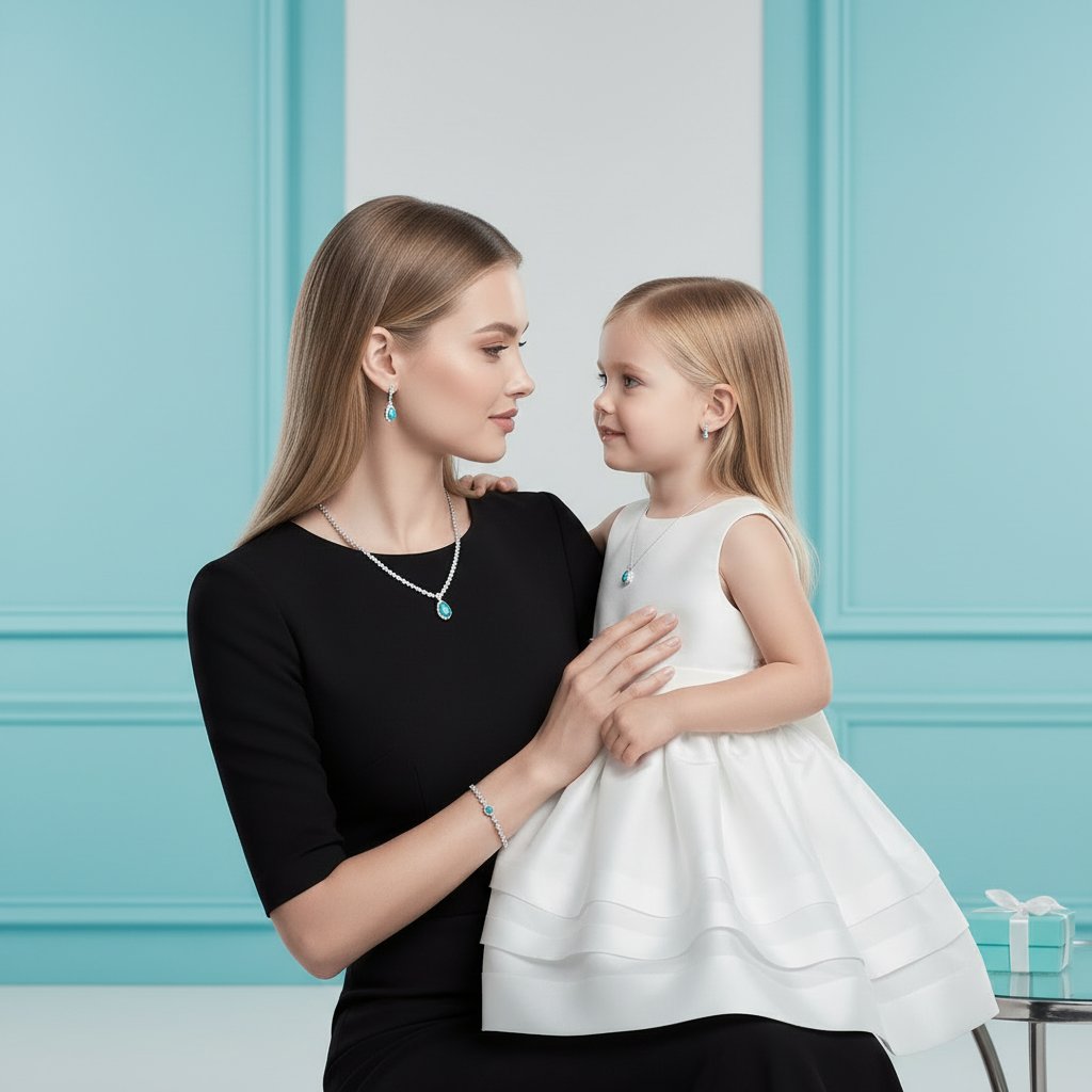Мама и дочка как модели Tiffany