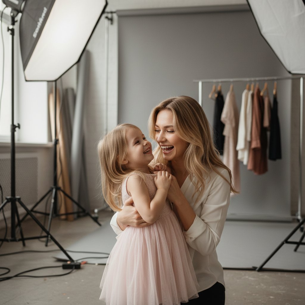 Мама и дочь: за кулисами фотосессии