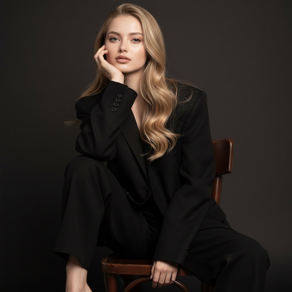 Editorial fashion: блондинка в оверсайз